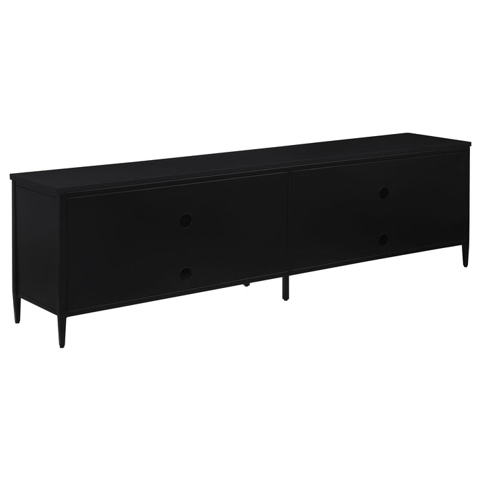 Amherst 4-door 78-inch Metal TV Stand Media Console Black - Visions in Furniture (La Mirada, CA)