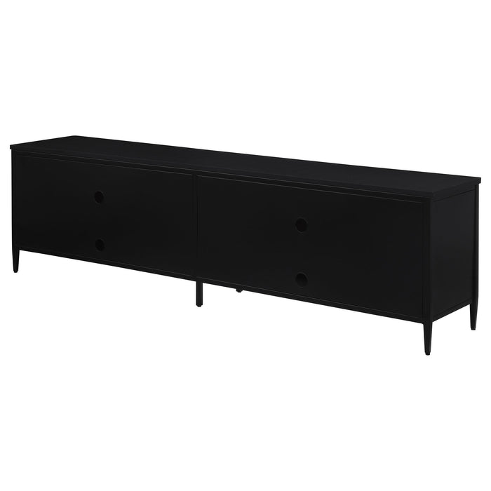 Amherst 4-door 78-inch Metal TV Stand Media Console Black - Visions in Furniture (La Mirada, CA)
