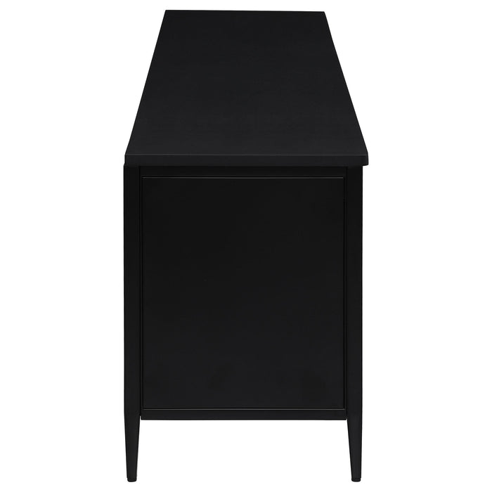Amherst 4-door 78-inch Metal TV Stand Media Console Black - Visions in Furniture (La Mirada, CA)