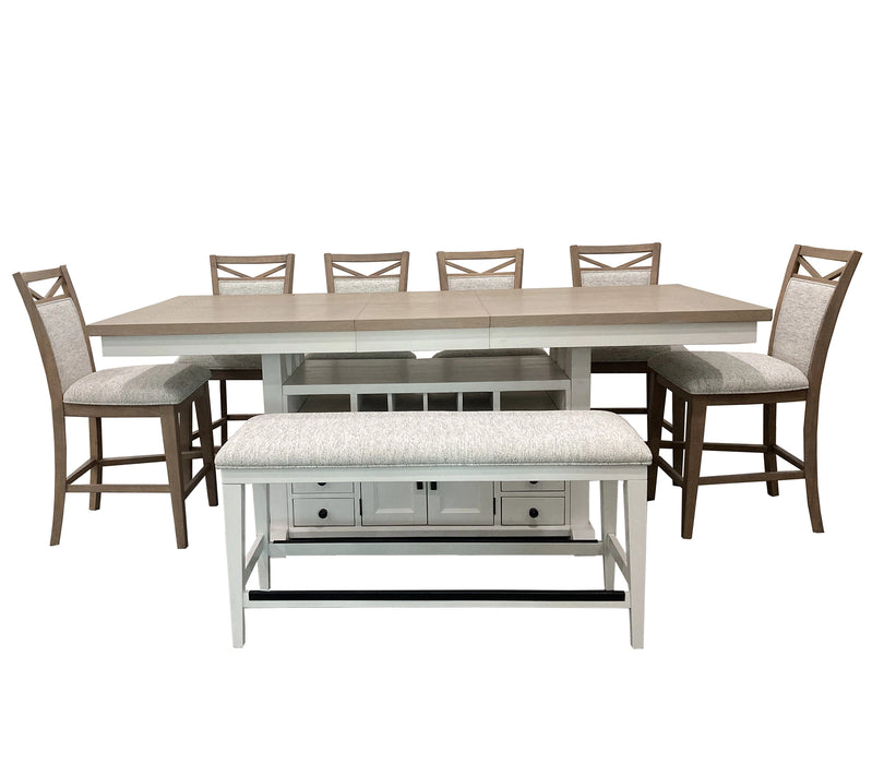 Parker House Americana Modern Dining 72 inch Island Counter Height Extendable Dining Table