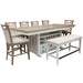 Parker House Americana Modern Dining 72 inch Island Counter Height Extendable Dining Table