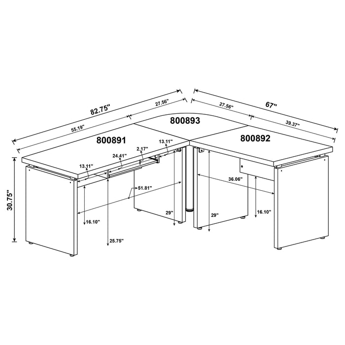 Skylar L-Shape Desks - Visions in Furniture (La Mirada, CA)