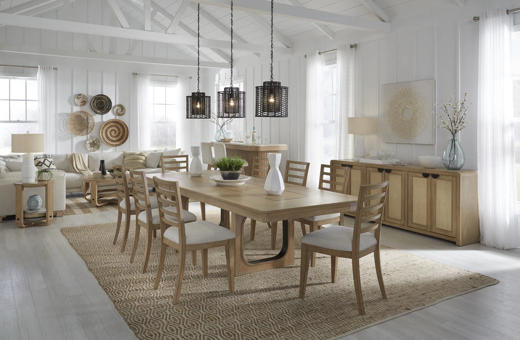 Parker House Escape - Dining 84 Inch Rectangular Extendable Table with Console and 8 Ladderback Chairs