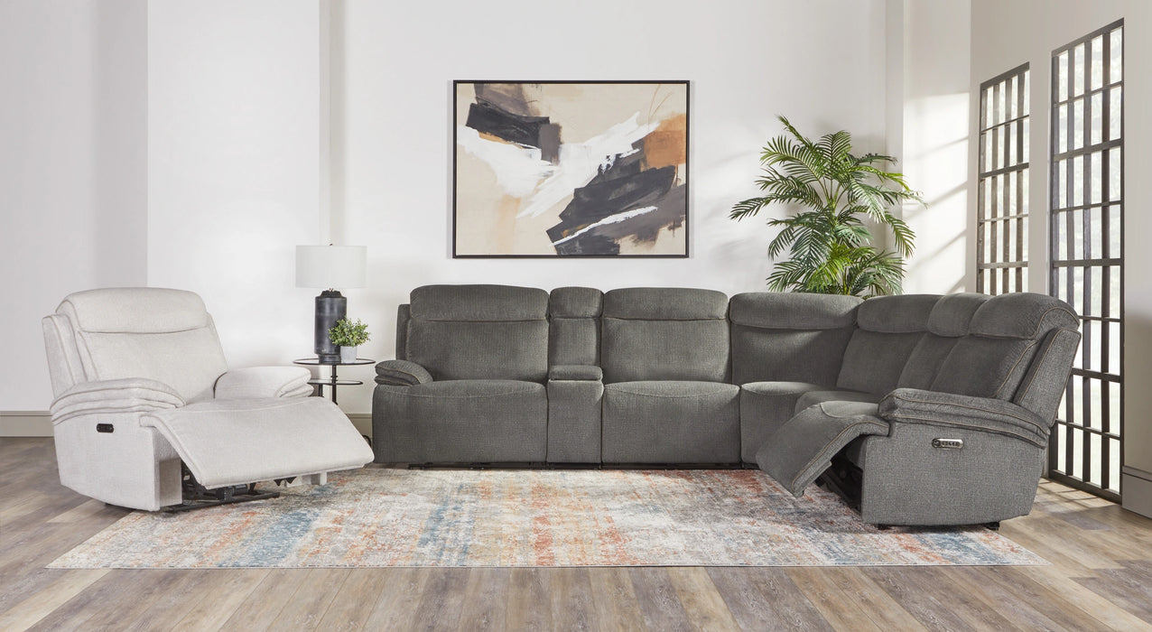 Parker Living Alpine - Airy Midnight 6 Piece Zero Gravity Power Reclining Sectional with Power Adjustable Headrests
