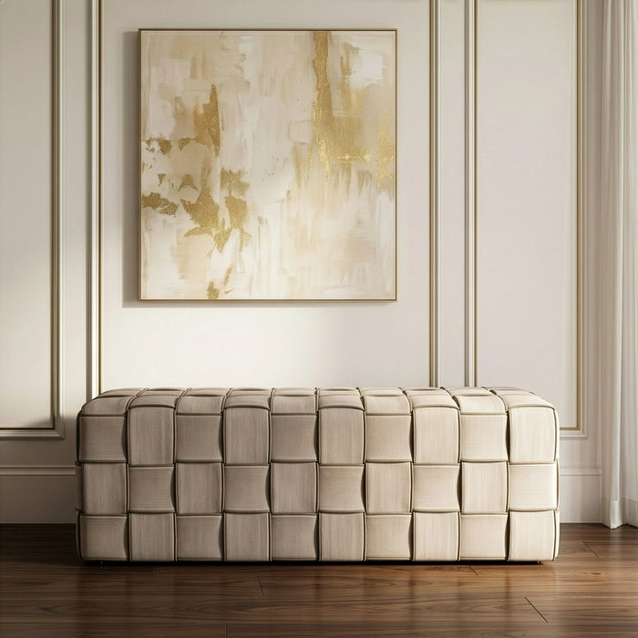 Rousey - Modern Taupe Fabric Bench