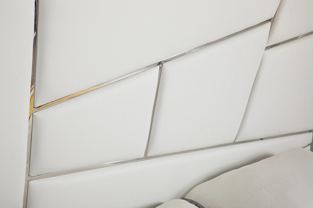 Chrysler Modern White Bonded Leather Bed
