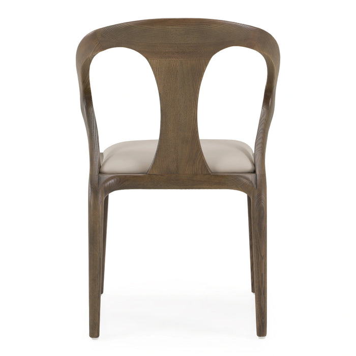 Campbell - Mid-Century Modern Grey Leatherette & Grey Ash Dining Chair