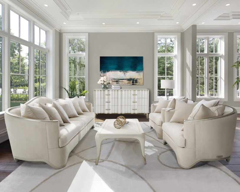 AICO London Place Sofa in Light Champagne - Visions in Furniture (La Mirada, CA)