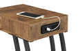 Troy Accent Table with Power Outlet Antique Nutmeg - Visions in Furniture (La Mirada, CA)