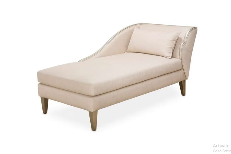 AICO Furniture Camden Court LAF Chaise Flax in Platinum - Visions in Furniture (La Mirada, CA)
