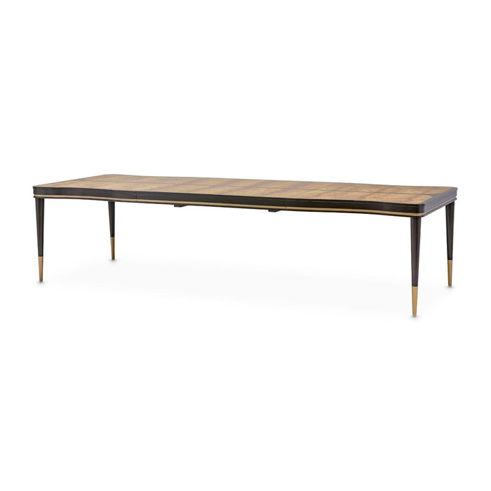 AICO Malibu Crest Rectangular Dining Table in Crotch Mahogany - Visions in Furniture (La Mirada, CA)