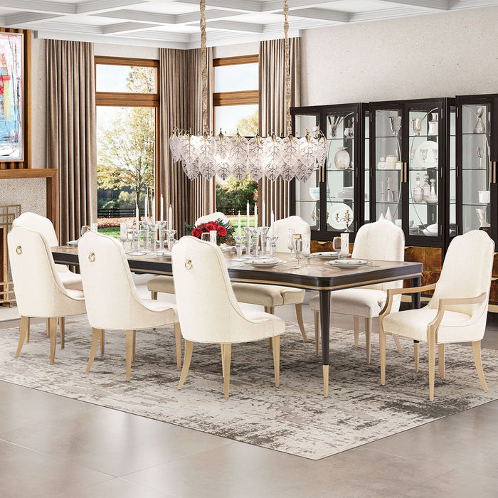 AICO Malibu Crest Rectangular Dining Table in Crotch Mahogany - Visions in Furniture (La Mirada, CA)