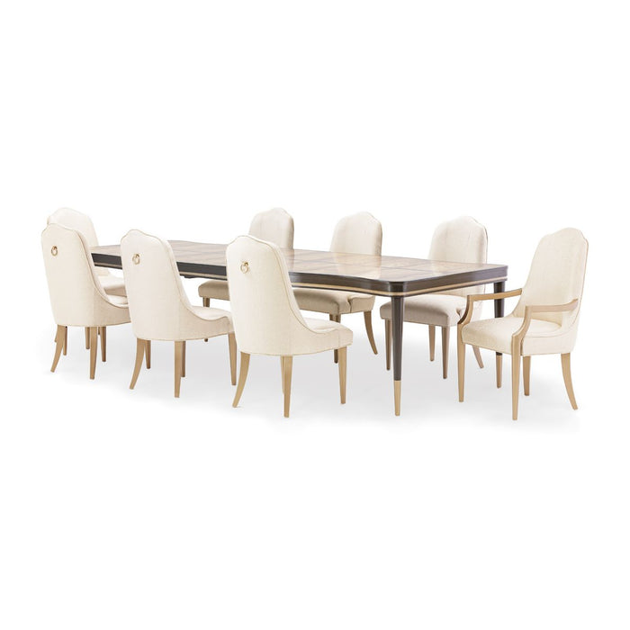 AICO Malibu Crest Rectangular Dining Table in Crotch Mahogany - Visions in Furniture (La Mirada, CA)