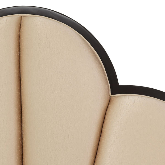 AICO Malibu Crest King Scalloped Panel Bed in Dark Espresso - Visions in Furniture (La Mirada, CA)