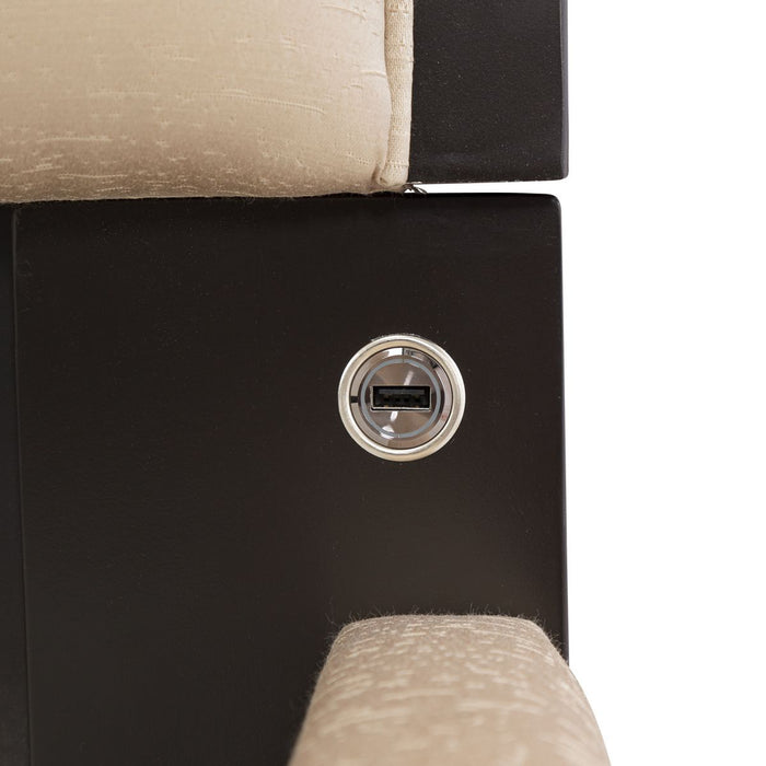 AICO Malibu Crest King Scalloped Panel Bed in Dark Espresso - Visions in Furniture (La Mirada, CA)