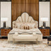 AICO Malibu Crest King Scalloped Panel Bed in Dark Espresso - Visions in Furniture (La Mirada, CA)
