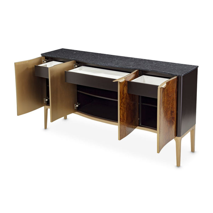 AICO Malibu Crest Sideboard in Crotch Mahogany - Visions in Furniture (La Mirada, CA)