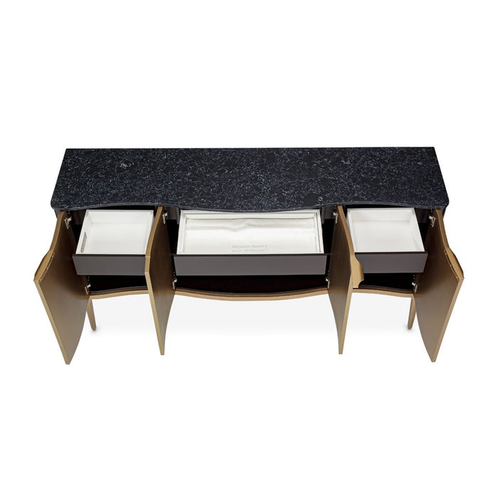 AICO Malibu Crest Sideboard in Crotch Mahogany - Visions in Furniture (La Mirada, CA)