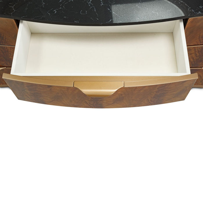 AICO Malibu Crest 9 Drawer Dresser in Crotch Mahogany - Visions in Furniture (La Mirada, CA)