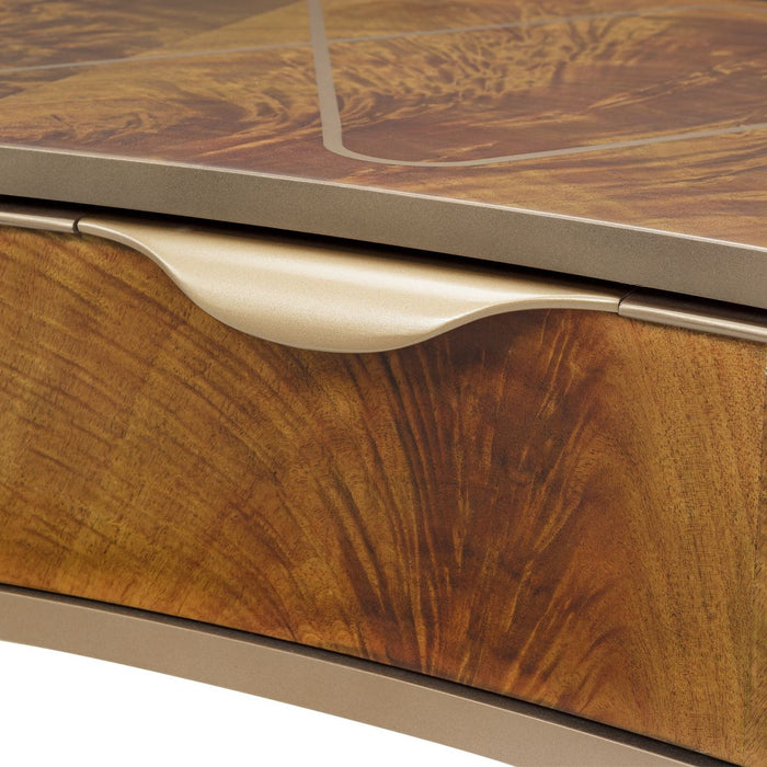 AICO Malibu Crest Vanity Desk in Crotch Mahogany - Visions in Furniture (La Mirada, CA)