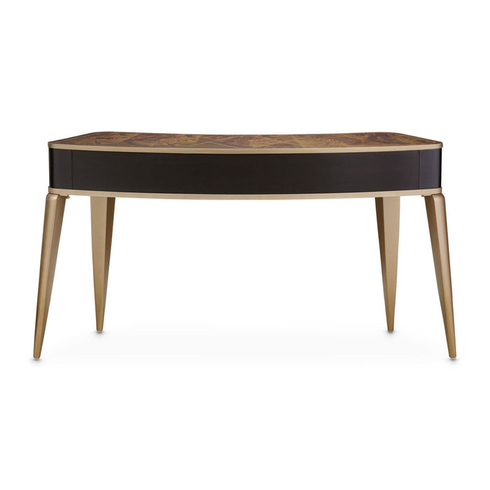 AICO Malibu Crest Vanity Desk in Crotch Mahogany - Visions in Furniture (La Mirada, CA)