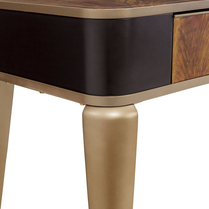 AICO Malibu Crest Vanity Desk in Crotch Mahogany - Visions in Furniture (La Mirada, CA)