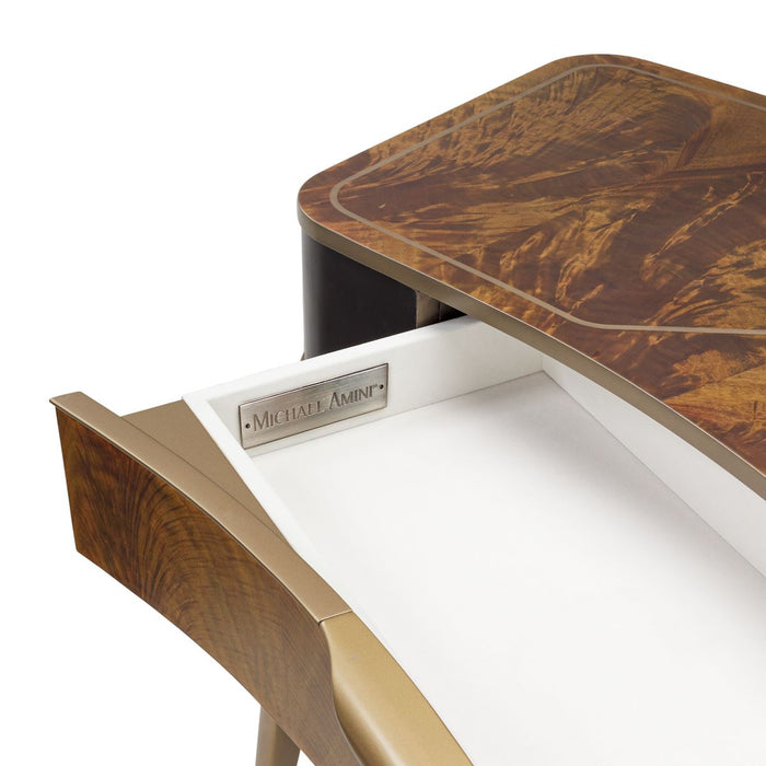 AICO Malibu Crest Vanity Desk in Crotch Mahogany - Visions in Furniture (La Mirada, CA)