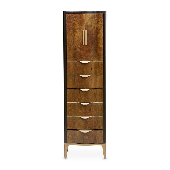 AICO Malibu Crest Swivel Lingerie Chest in Crotch Mahogany - Visions in Furniture (La Mirada, CA)