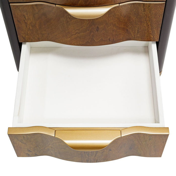 AICO Malibu Crest Swivel Lingerie Chest in Crotch Mahogany - Visions in Furniture (La Mirada, CA)