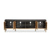 AICO Malibu Crest TV Console in Crotch Mahogany - Visions in Furniture (La Mirada, CA)