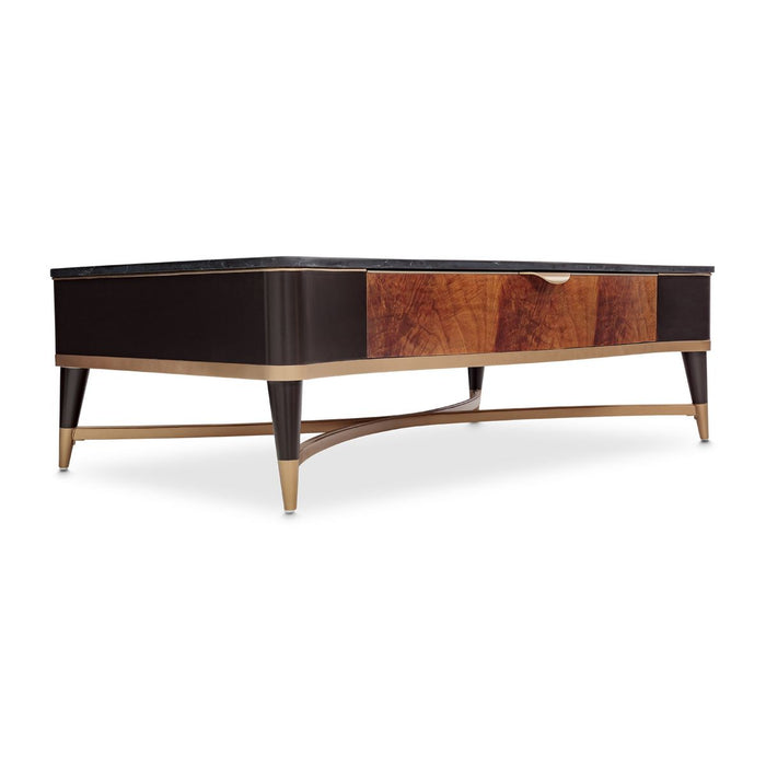 AICO Malibu Crest Rectangular Cocktail Table in Crotch Mahogany - Visions in Furniture (La Mirada, CA)