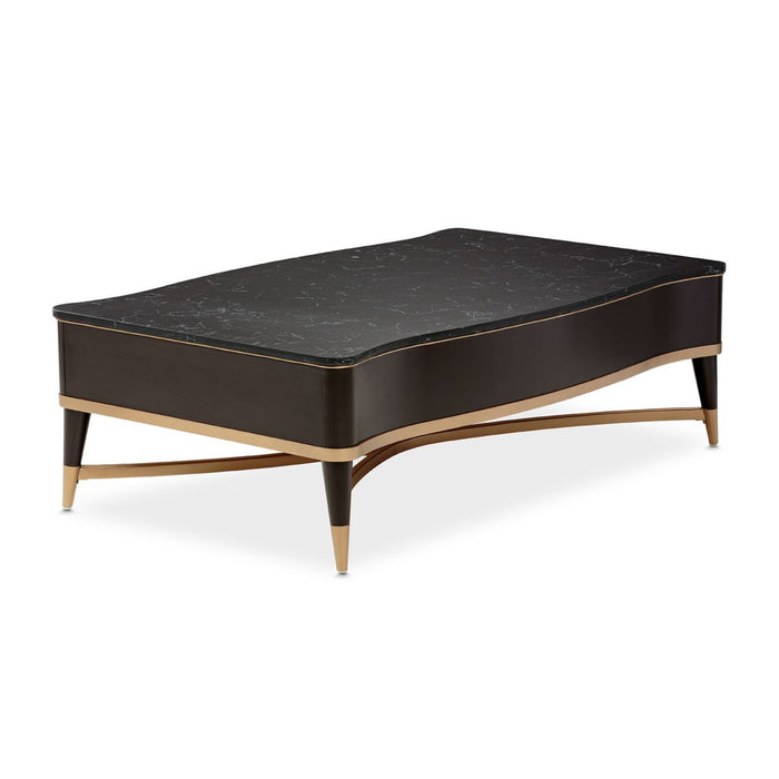 AICO Malibu Crest Rectangular Cocktail Table in Crotch Mahogany - Visions in Furniture (La Mirada, CA)