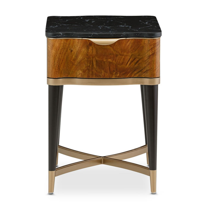 AICO Malibu Crest End Table in Crotch Mahogany - Visions in Furniture (La Mirada, CA)