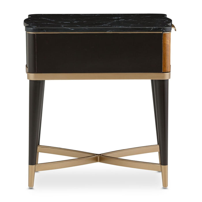 AICO Malibu Crest End Table in Crotch Mahogany - Visions in Furniture (La Mirada, CA)