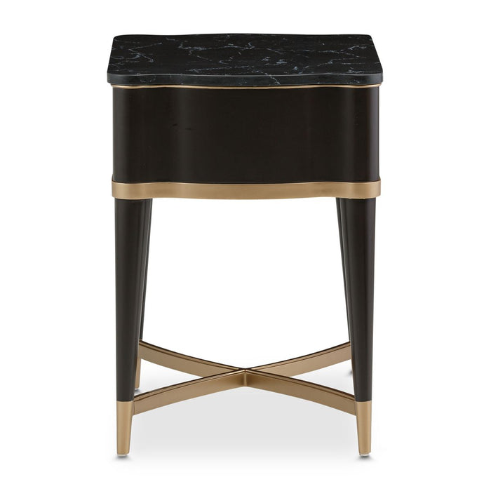 AICO Malibu Crest End Table in Crotch Mahogany - Visions in Furniture (La Mirada, CA)