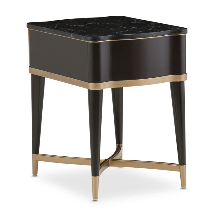 AICO Malibu Crest End Table in Crotch Mahogany - Visions in Furniture (La Mirada, CA)