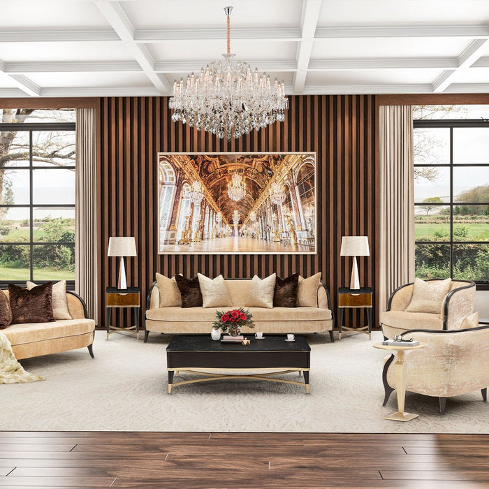 AICO Malibu Crest End Table in Crotch Mahogany - Visions in Furniture (La Mirada, CA)