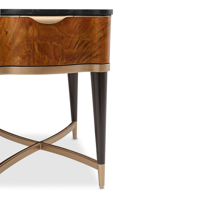 AICO Malibu Crest End Table in Crotch Mahogany - Visions in Furniture (La Mirada, CA)