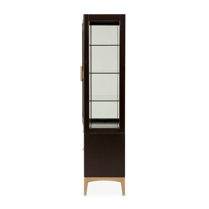 AICO Malibu Crest Display Cabinet in Crotch Mahogany - Visions in Furniture (La Mirada, CA)