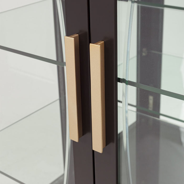 AICO Malibu Crest Display Cabinet in Crotch Mahogany - Visions in Furniture (La Mirada, CA)