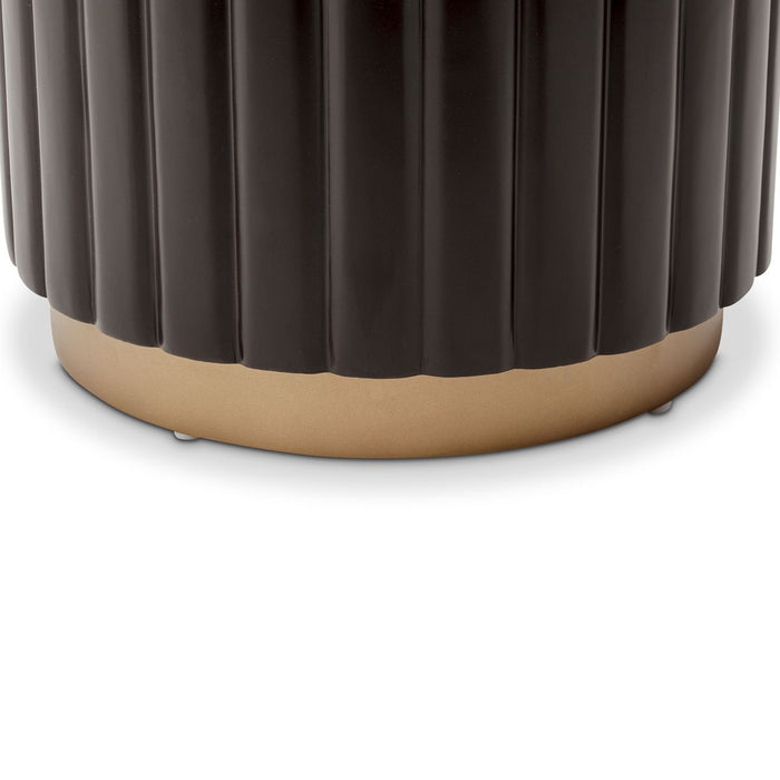 AICO Malibu Crest Round Chairside Table in Dark Espresso - Visions in Furniture (La Mirada, CA)