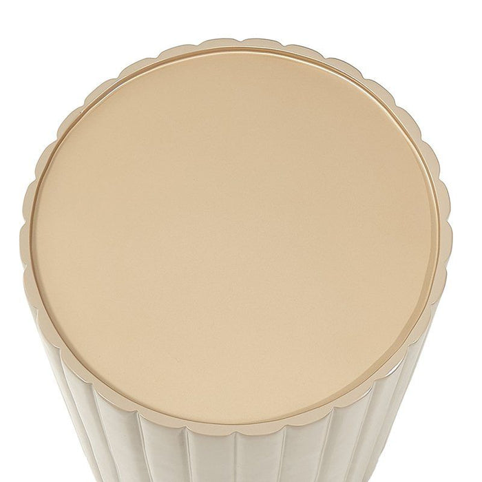 AICO Malibu Crest Round Chairside Table in Chardonnay - Visions in Furniture (La Mirada, CA)
