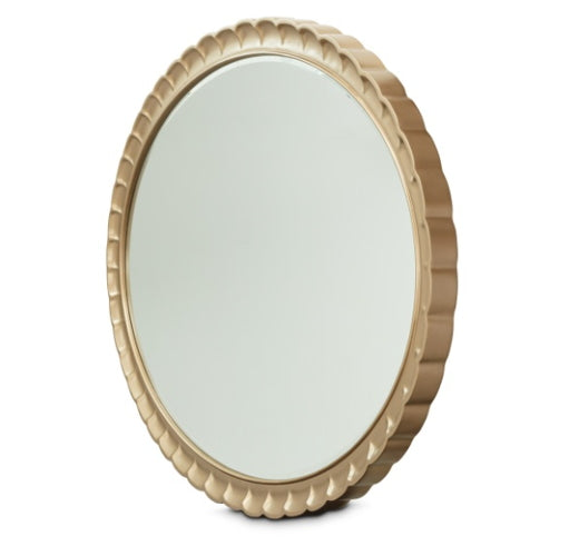 AICO Malibu Crest Oval Wall Mirror in Burnished Gold - Visions in Furniture (La Mirada, CA)