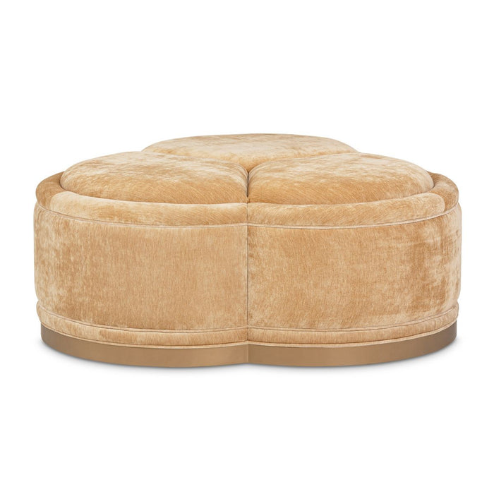 AICO Malibu Crest Clover Cocktail Ottoman in Dark Espresso - Visions in Furniture (La Mirada, CA)