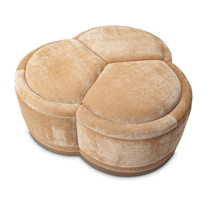 AICO Malibu Crest Clover Cocktail Ottoman in Dark Espresso - Visions in Furniture (La Mirada, CA)