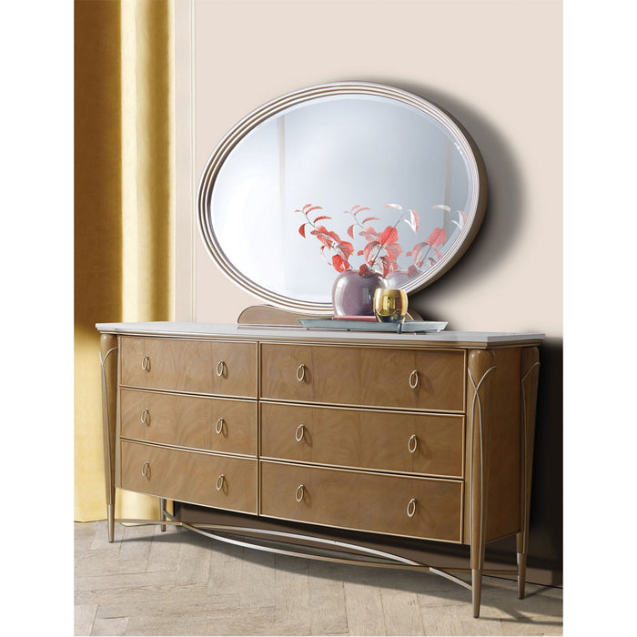 AICO Villa Cherie Mirror in Caramel - Visions in Furniture (La Mirada, CA)