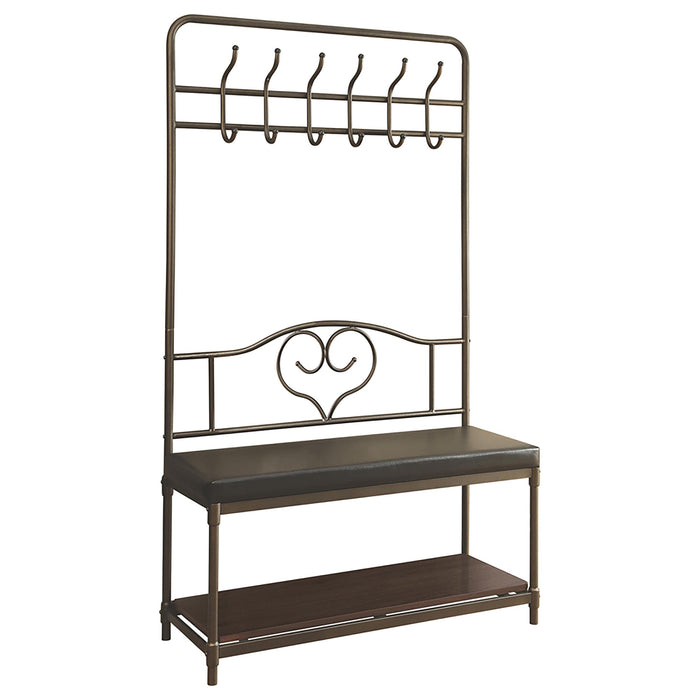 Kiefer Coat Rack with 12 Hooks Black - Visions in Furniture (La Mirada, CA)