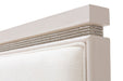 AICO Glimmering Heights King Upholstered Headboard Only in Ivory - Visions in Furniture (La Mirada, CA)