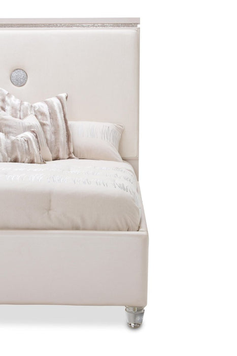 AICO Glimmering Heights King Upholstered Headboard Only in Ivory - Visions in Furniture (La Mirada, CA)
