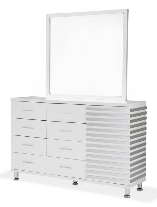Aico Horizons Wall Mirror in Cloud White - Visions in Furniture (La Mirada, CA)